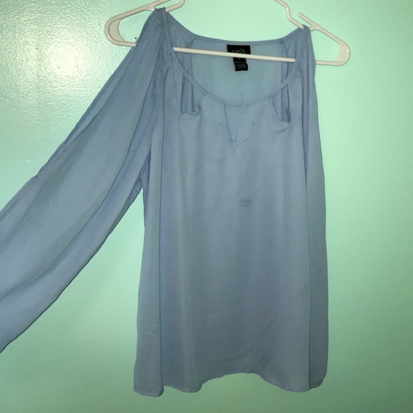 Cold shoulder blue top - Picture 1 of 1